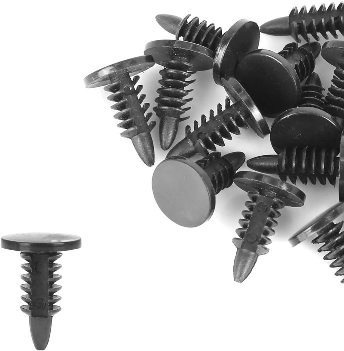 AUTOHAUX 20 stuks, 6 mm diameter, kunststof schroef, klinknagelbekleding, clip, zwart