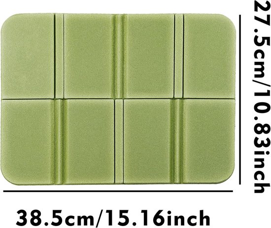 2 Stks Zwart+Legergroen Opvouwbare Schuimmat Opvouwbare Seat Mat met 2 Zakjes Draagbare Waterdichte Seat Pad Wandelen Seat Pad voor Outdoor Wandelen Camping Picknick Park — afbeelding 2