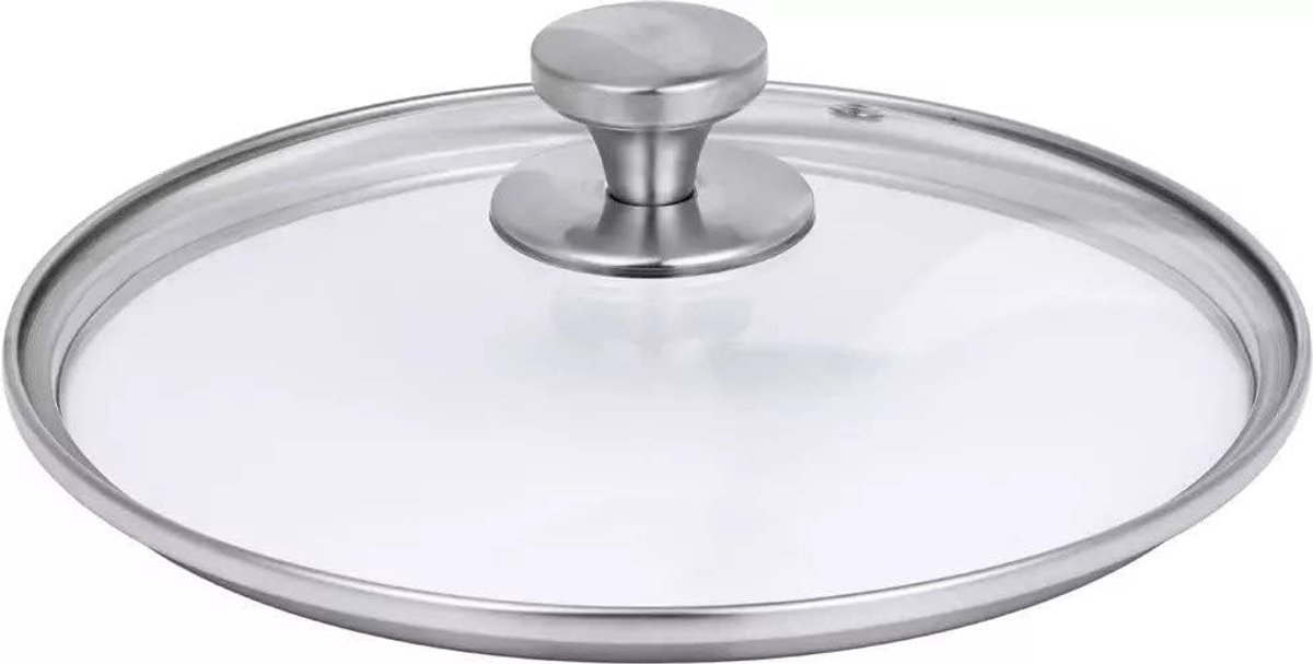 universele deksel gehard glas - stoomopening - oven veilig tot 220°C - RVS handvat - vaatwasserbestendig - duurzaam - geschikt voor Instant Pot multicookers (7,6 Liter / 8Qt)
