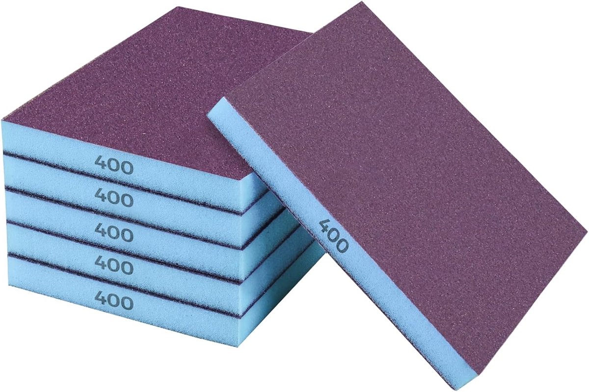 Schuursponzen, 400 korrelgrootte Specificaties Schuurpads, zandspons wasbaar en herbruikbaar, zandpapierpakket voor metalen houten muur