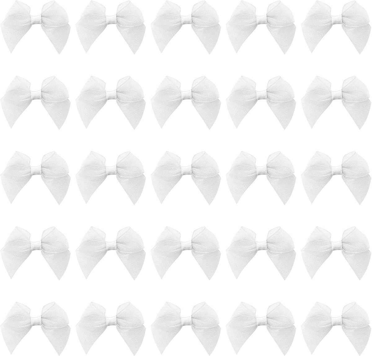 Mini Mesh Lint Bogen, 50 Stuks Witte Mini Bogen Decoratieve Boog Accessoires Voor Bruiloft Kaarten Maken Gift Bag Decor Diy Ambachten