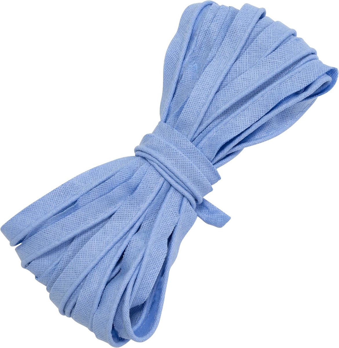 - C77237 - band 9 meter x 10 mm - van katoen - kleur lichtblauw - bies gallon kleding kussen dekbedden