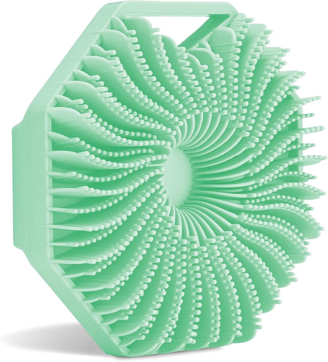 Lichaamsborstel van siliconen, badborstel, doucheborstel, zachte borstelharen en zachte peeling, perfect voor vrouwen, mannen (groen)
