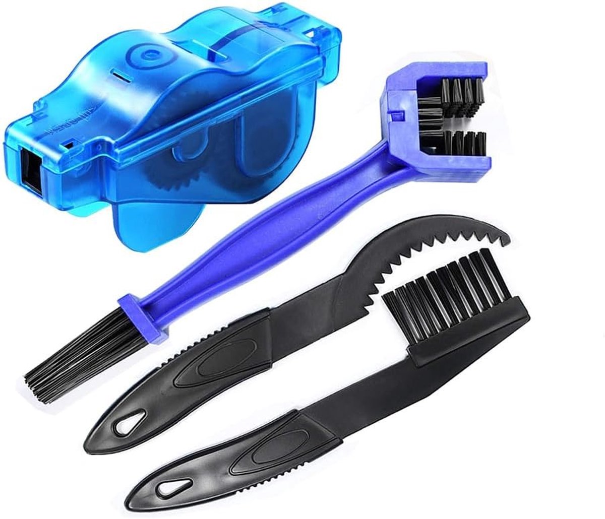 4 stuks fietskettingreinigingsset fiets reiniging wasborstel motorfiets ketting wasmachine fiets ketting reiniger gereedschap voor motorfietsen fietsen mountainbikes