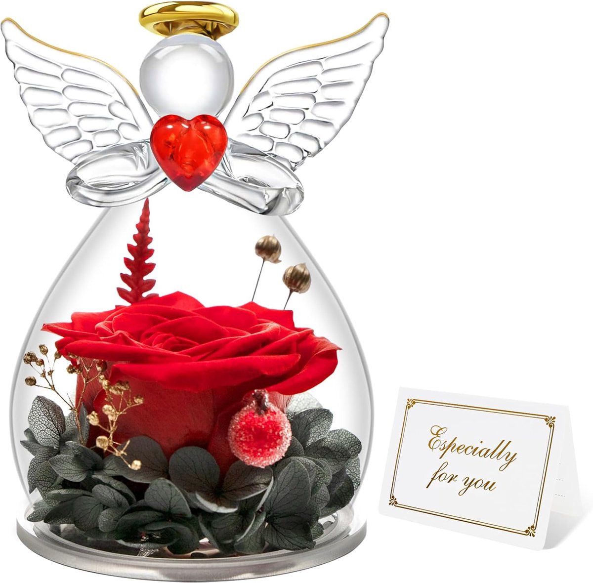 Moederdag bewaard echte roos geschenken voor mama, Forever Rose in glas verjaardagscadeaus voor vrouwen, eeuwige roos bloemen Guardian Ange geschenken voor haar vriendin vrouw verjaardag