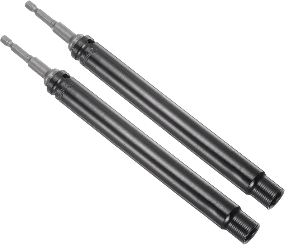 afmetingen 13 mm, lengte 200 mm, zeskantaandrijving 1/4 inch, adapter 73 mm, steeksleutel 6 punten, moeren, snelwissel-(toepassingen: lange draadstang), 2 stuks