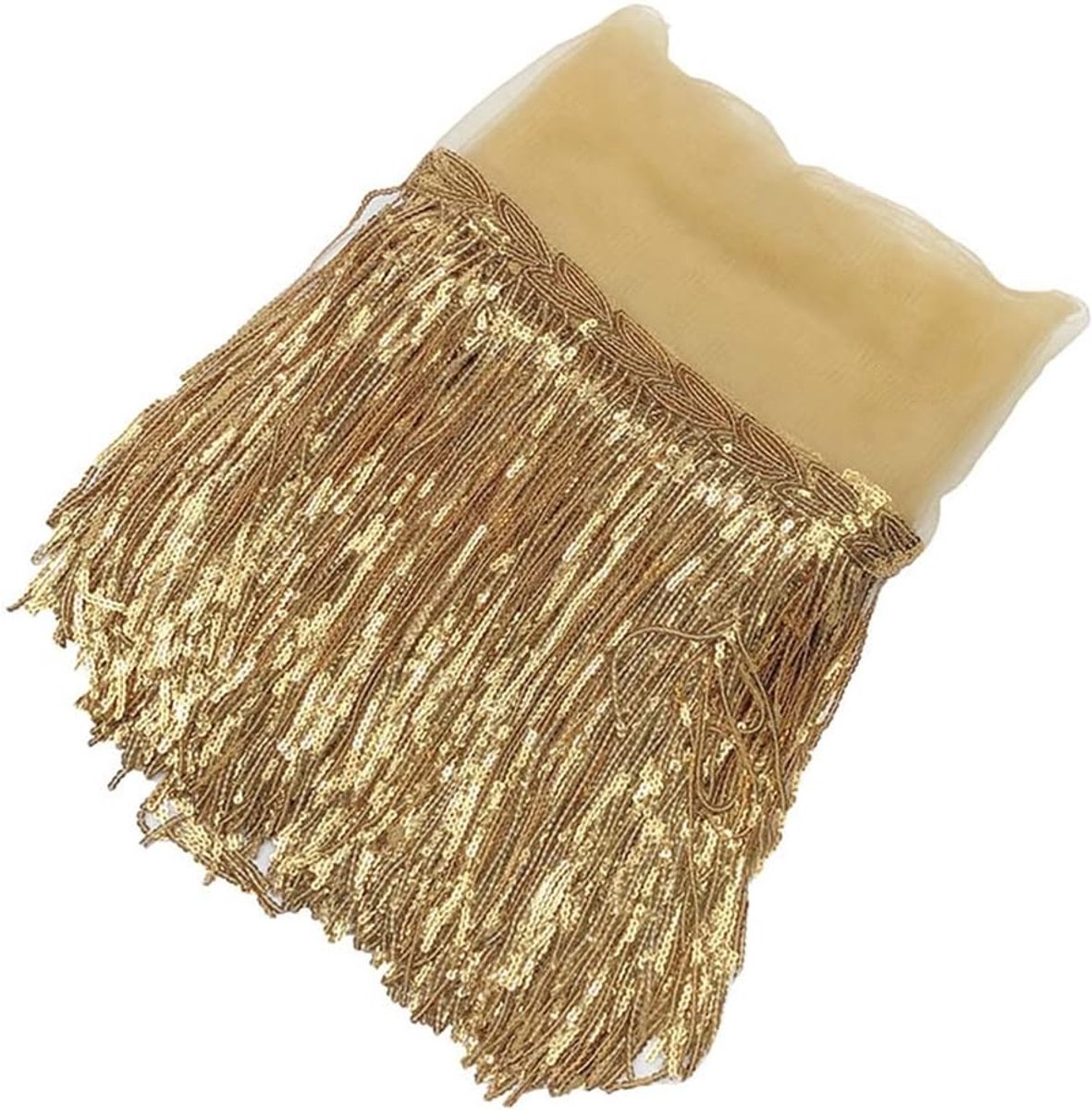5 yard 20 cm brede pailletten, franjeboord, franjes, franjes, franjes, kwastjes, decoratieband, dansfranjes, naai-accessoires voor kostuums, jurken, kledingaccessoires, doe-het-zelf, goud