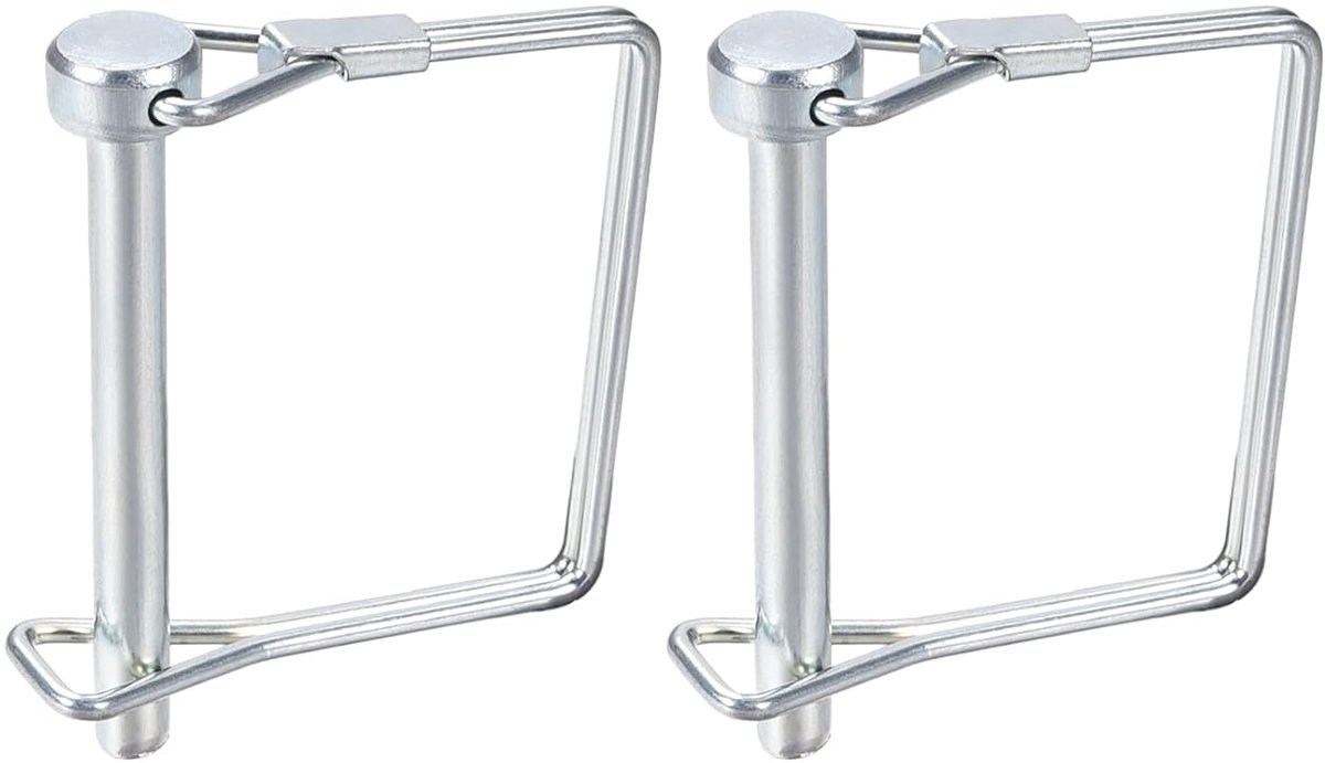 Stekker voor het vergrendelen van de as, 5 mm x 50 mm (d x l), 2 stuks, ideaal voor landbouwaanhangers, gazon, stekker voor aanhanger, vierkant, van koolstofstaal, kleur zilver