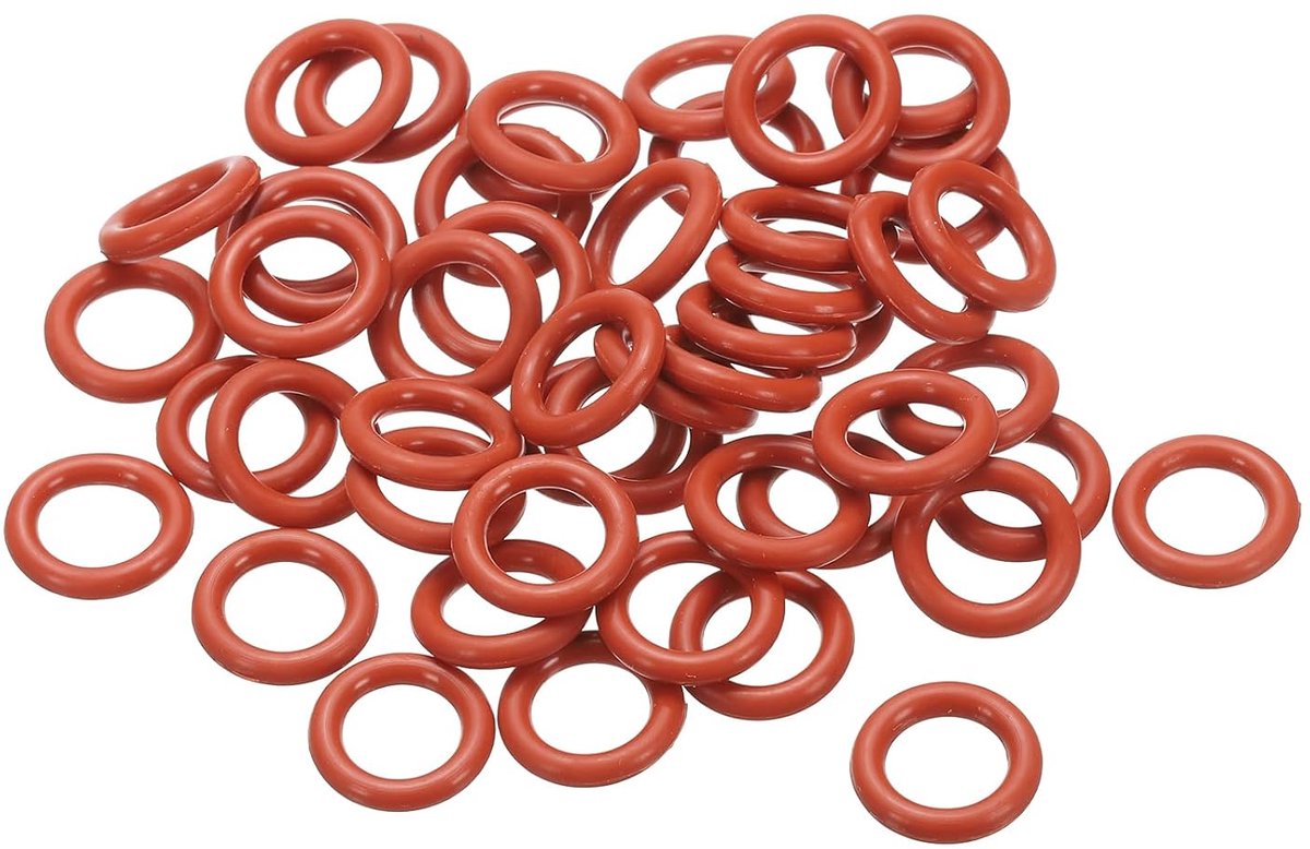 O-ring siliconen 19 mm OD 13 mm ID 3 mm breedte, 50 stuks metrische afdichting Vmq vervanging voor reparatieventielen hydraulische compressor, rood