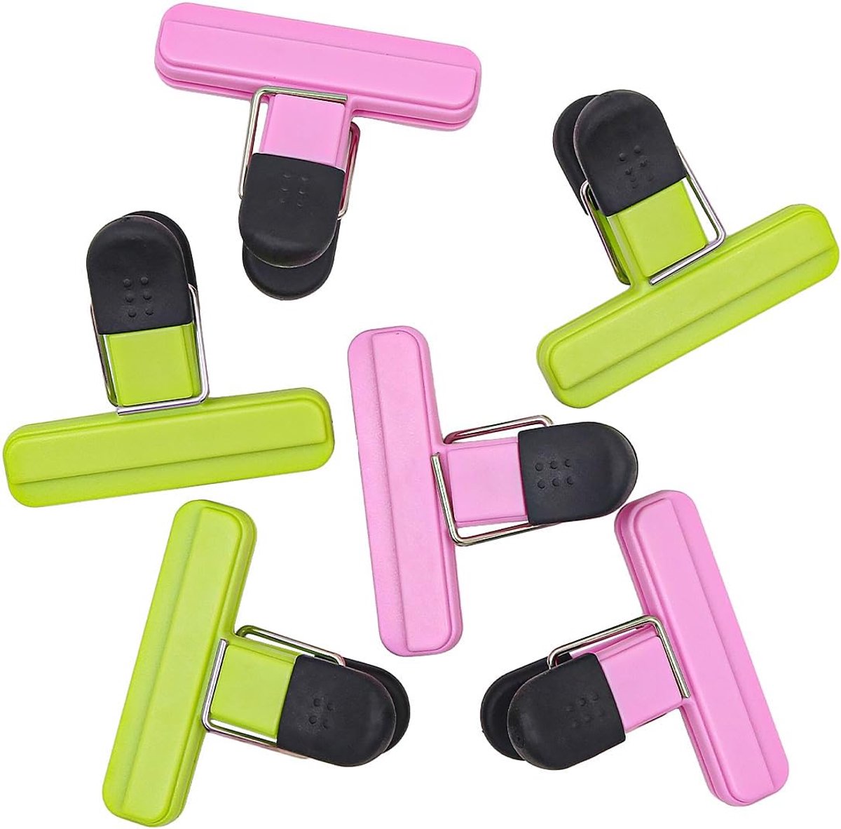 6 stks Voedselzak Clips voor Voedselopslag Seal Clips Stevige Herbruikbare 2 Kleuren Ideaal voor Thuis Keuken Reizen Camping Plastic Luchtdichte Clips voor Snack Koffie Aardappel Voedsel Zak