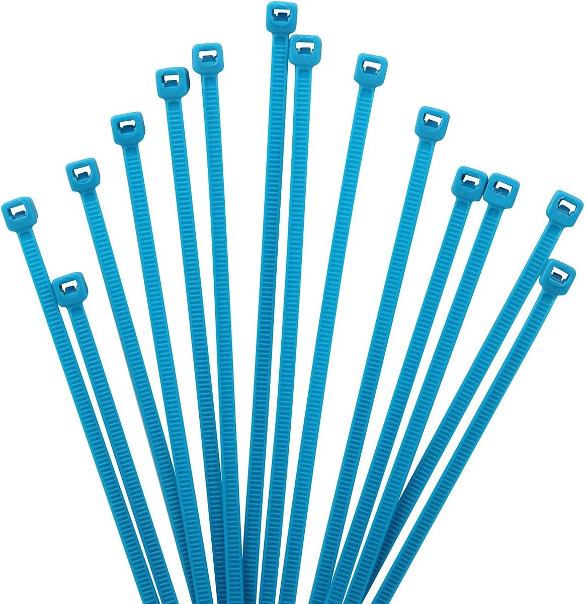 1000 stuks kabelritsbanden, premium nylon plastic draadbanden met 18 pond sterkte, zelfsluitende zwarte nylon ritsbanden voor binnen en buiten (8 inch, blauw)