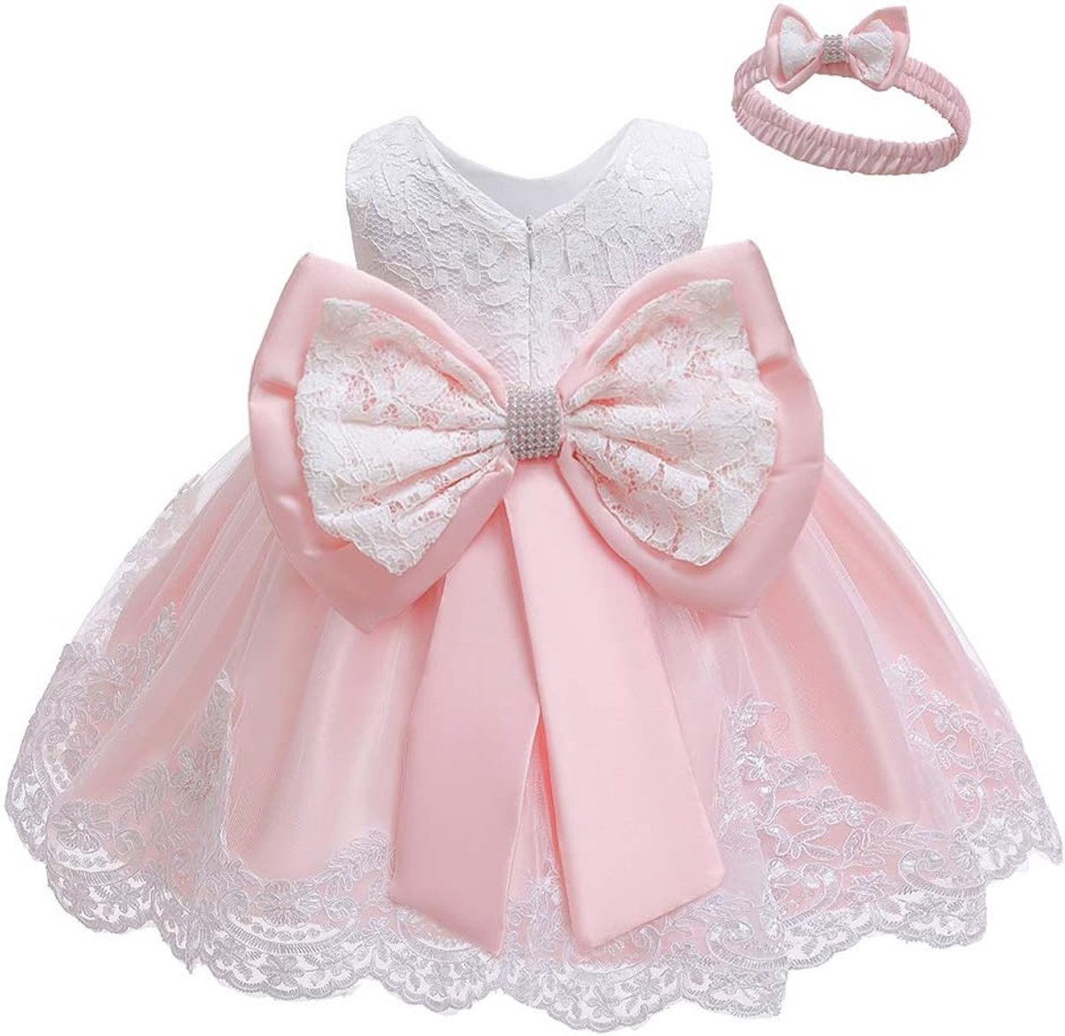 baby meisjes kanten jurk strik bloem jurken bruiloft optocht doopsel doop tutu jurk