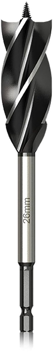 Professionele Houtboren 26mm x 165mm Zelfvoedende Spiraal Houtboor bits 1/4 Inch Zeskantschacht Houtbewerking Boren
