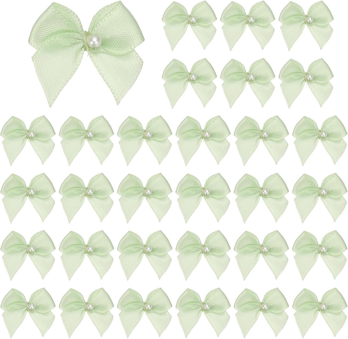 Strikken, bloem parel naai-applicaties decoratie voor doe-het-zelf handwerk, bruiloft, Kerstmis, scrapbooking (groen, 1,8 x 0,09 cm)