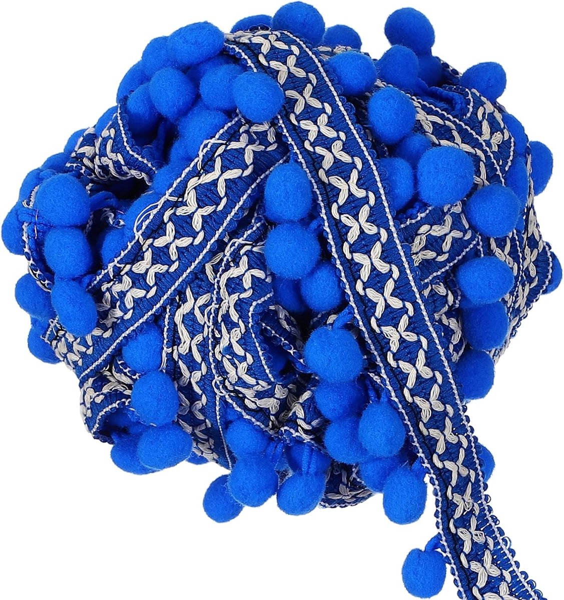 5 yards Pompon franje 12 mm slingerband naaikwast kant voor kleding naaien thuis gordijn kussen decoratie blauw