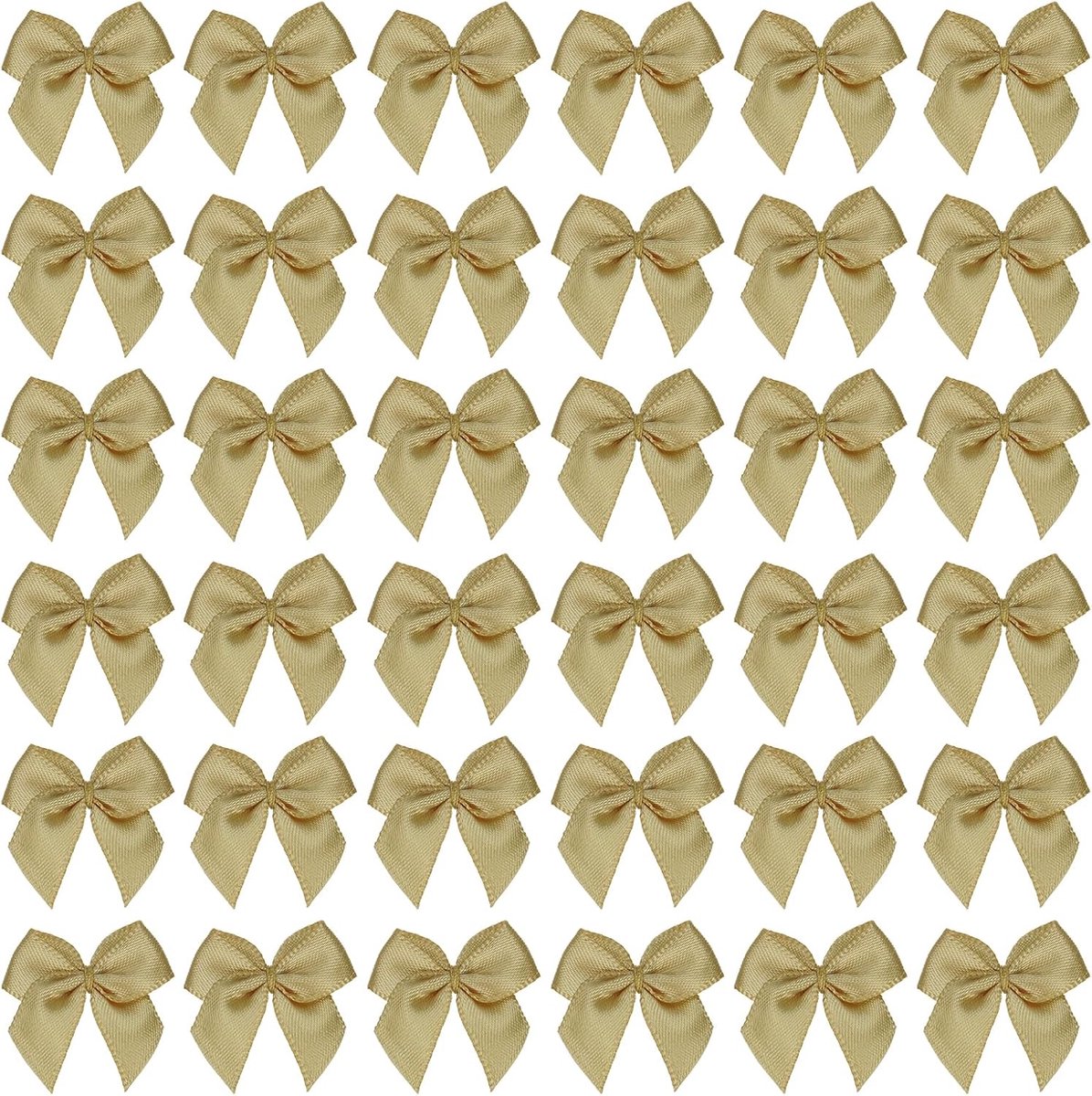 1 Inch Mini Lint Boog 50 Stuks Satijnen Stoflint Bloembogen Appliques voor DIY Knipsel Naaien Bruiloft Feest Decoratie, Geel