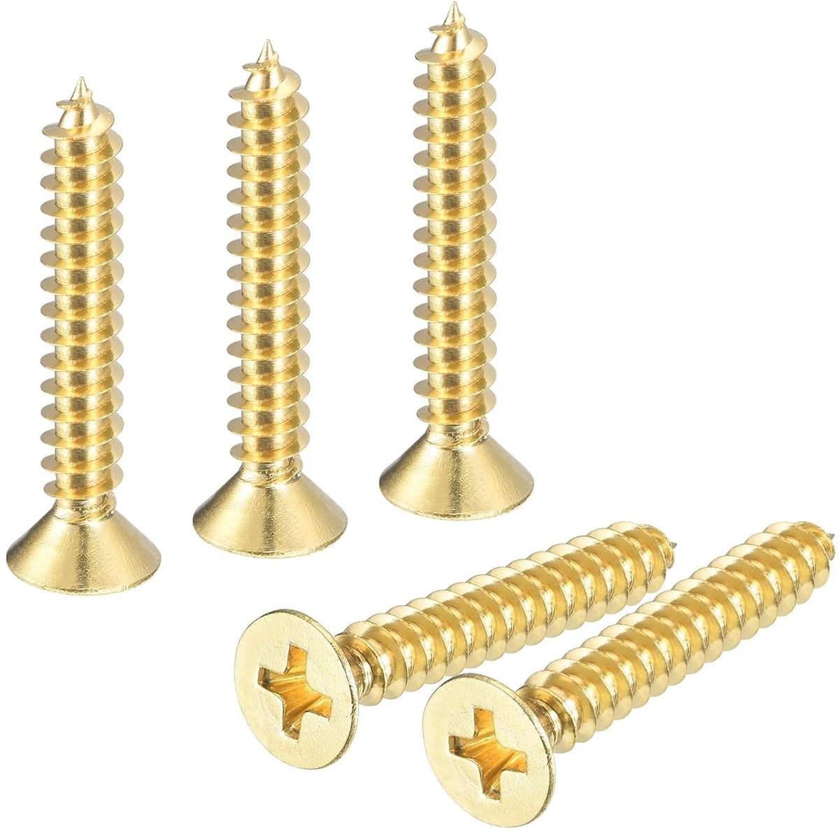 Houtschroeven, M5 x 30 mm, Phillips platte kop, zelftappende schroef, houtwerkschroef voor deurscharnieren, houten meubels, huishoudelijke apparaten