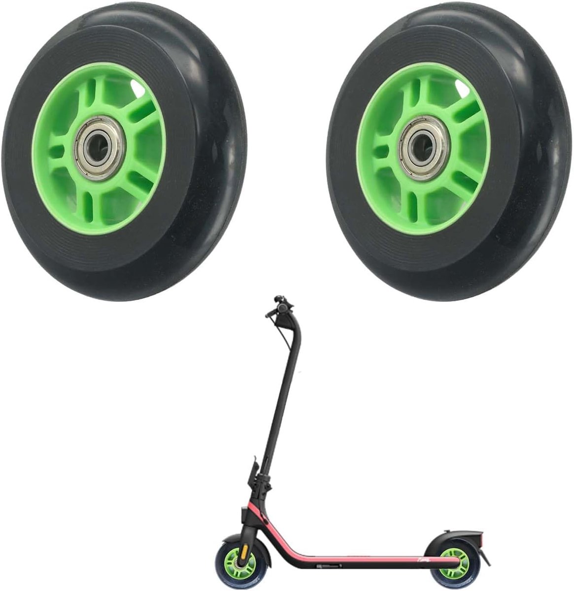 2 stuks reservewielen, 100 mm reservewielen voor scooters, reservewielen voor step met wielen, stuntstep wielen met lagers, wielen voor scooters, rolstoelen, winkelwagen enz.