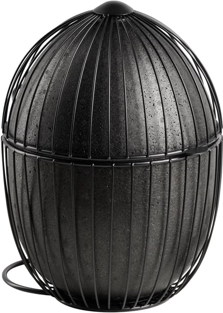 30480 eiermand "OVO", zwart metalen eiermand, eierhouder, om warm te houden, voor ca. 35 eieren, houdt de inhoud door EPP en katoenen voering lang warm, diameter 23 cm, hoogte 31 cm, zwart