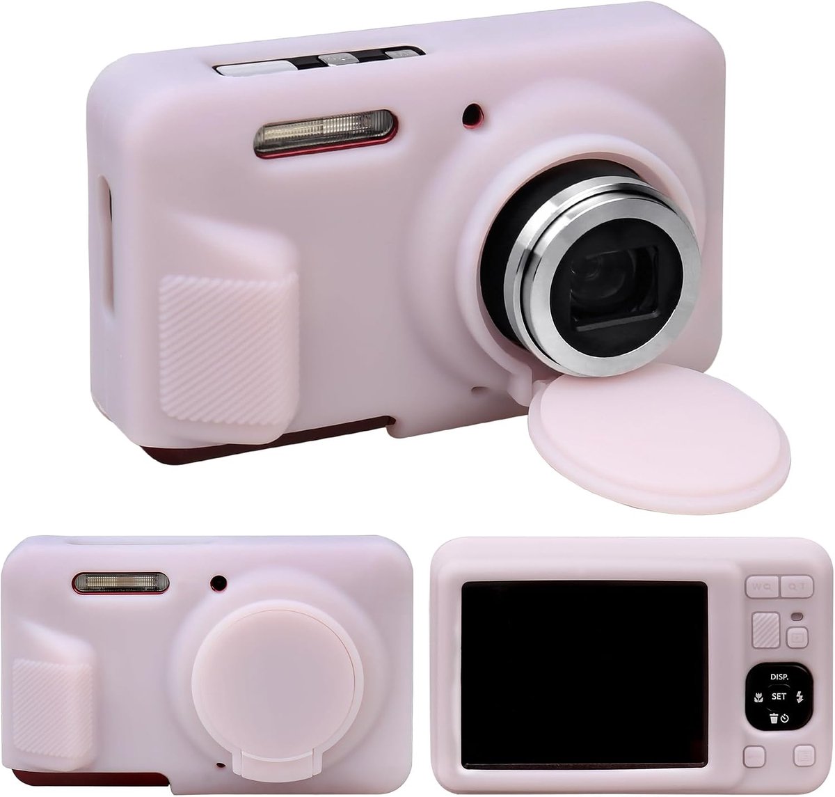 RAIALL-hoes voor KODAK PIXPRO FZ55 digitale camera, zachte siliconen beschermhoes voor KODAK PIXPRO FZ55 vlogcamera, Jelly Pink