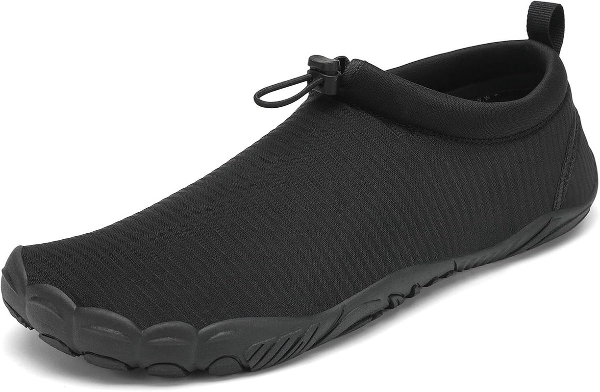 Waterschoenen Heren Dames Zwemschoenen Ademend Sneldrogend Antislip Lichtgewicht Blotevoeten Schoenen, Middernacht Zwart, 44 EU | Sneldrogend, voor heren en dames, ademend, comfortabel, tuinieren, strand, zwembad, waterschoenen