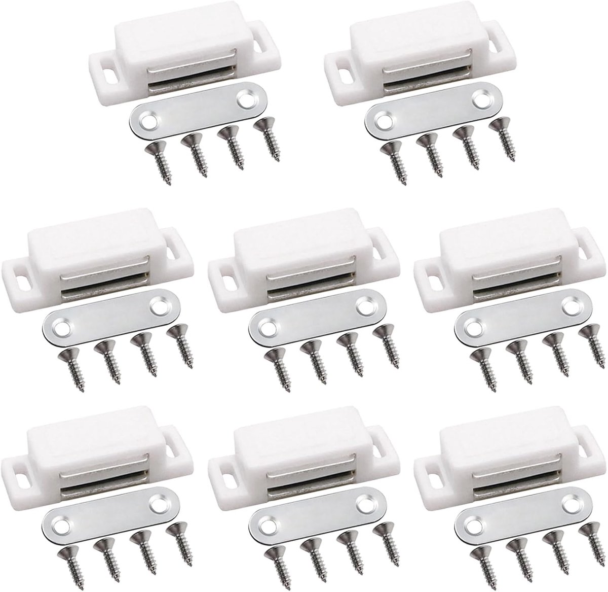 8 stuks magneetsnapper met 32 schroeven deurmagneet magnetische sluiting magnetisch design sterke adsorptie voor keukenkasten, badkamerkasten, boekenkasten (klein)