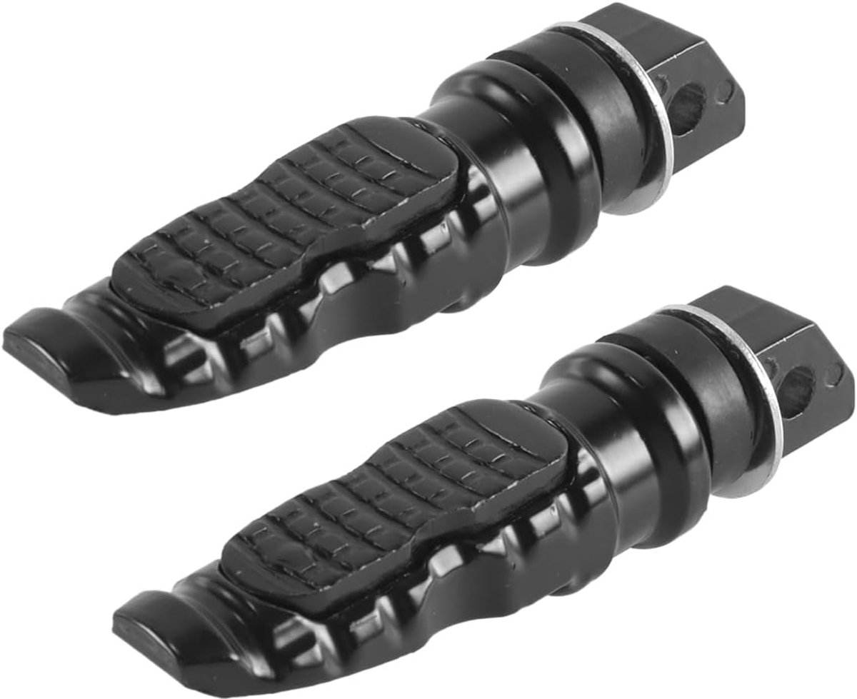 1 paar universele 8 mm aluminium voetsteunen voor motorfietsen voor passagierspedalen (zwart)