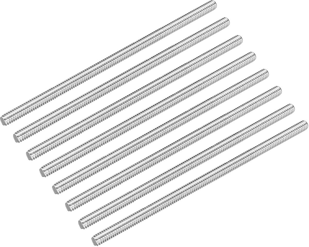 8 stuks draadstangen 1/4"-20 UNC x 5,91 inch draadstang roestvrij staal 304 schroefdraadpennen metrische volledige schroefdraadstang V2A schroefdraadbouten voor meubels machines
