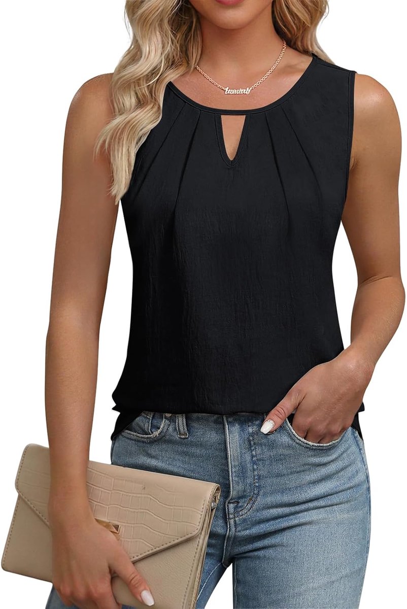 Tanktop Dames Zonder Mouwen Blouse Top Dames Basic Cami Zomer V-hals Tops Blouseshirt Vest