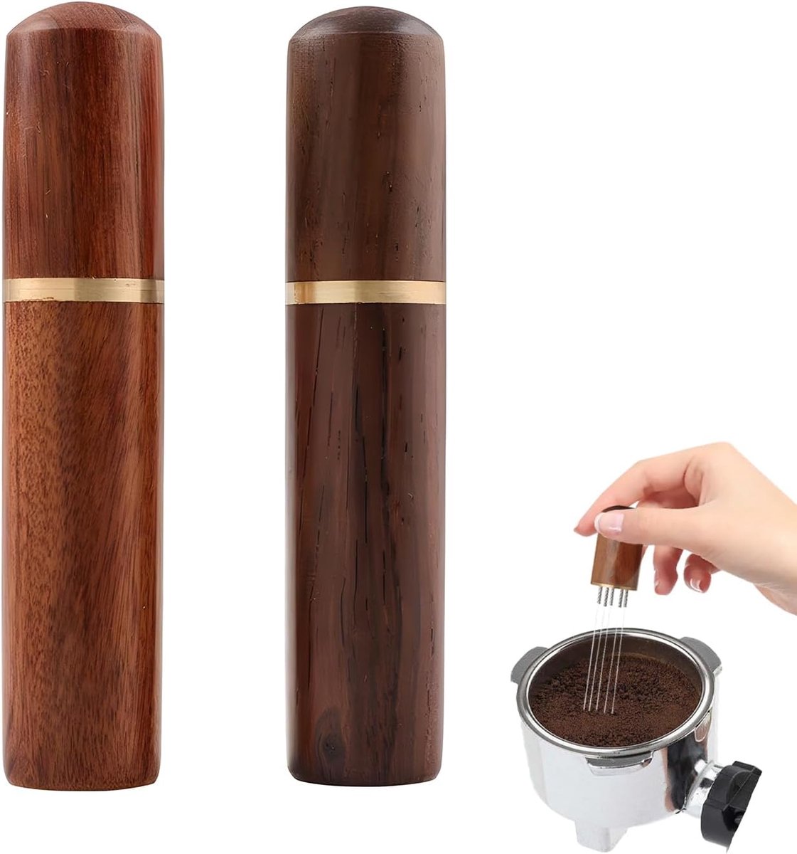 2 stuks koffie tamper espresso naald, mini WDT Tool Coffee Distributeur verdeler koffie roergereedschap espresso verdelergereedschap met 6 fijne naalden koffieroerder tamper naald barista handnaald