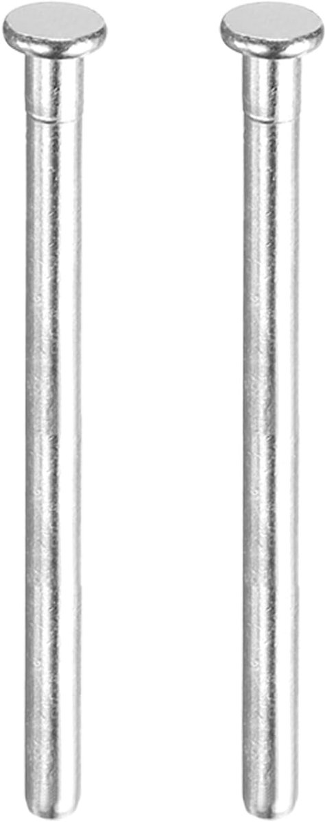 2 stuks 3,5 inch scharnierpennen voor deurscharnieren, afneembare veiligheidspennen geborstelde binnendeurscharnieren als vervanging voor houten deuren, zilver