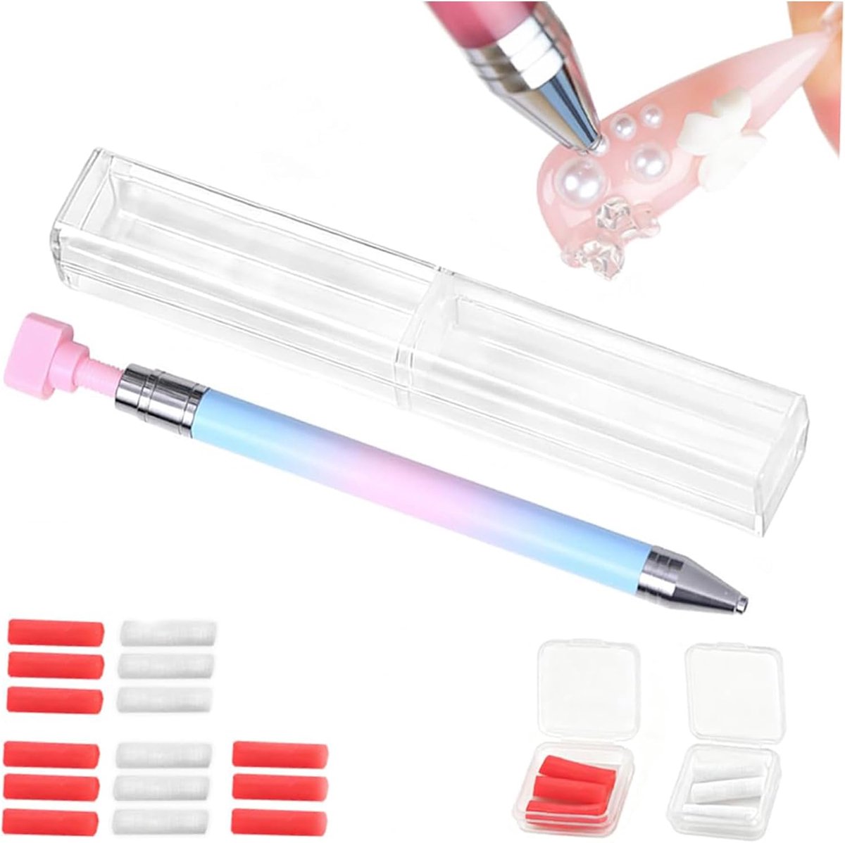 Painting pen om te vullen, automatisch navulbare wasstift voor diamond painting & strass pen, multifunctionele diamond painting pen voor nail art, nail DIY, diamond painting accessoires