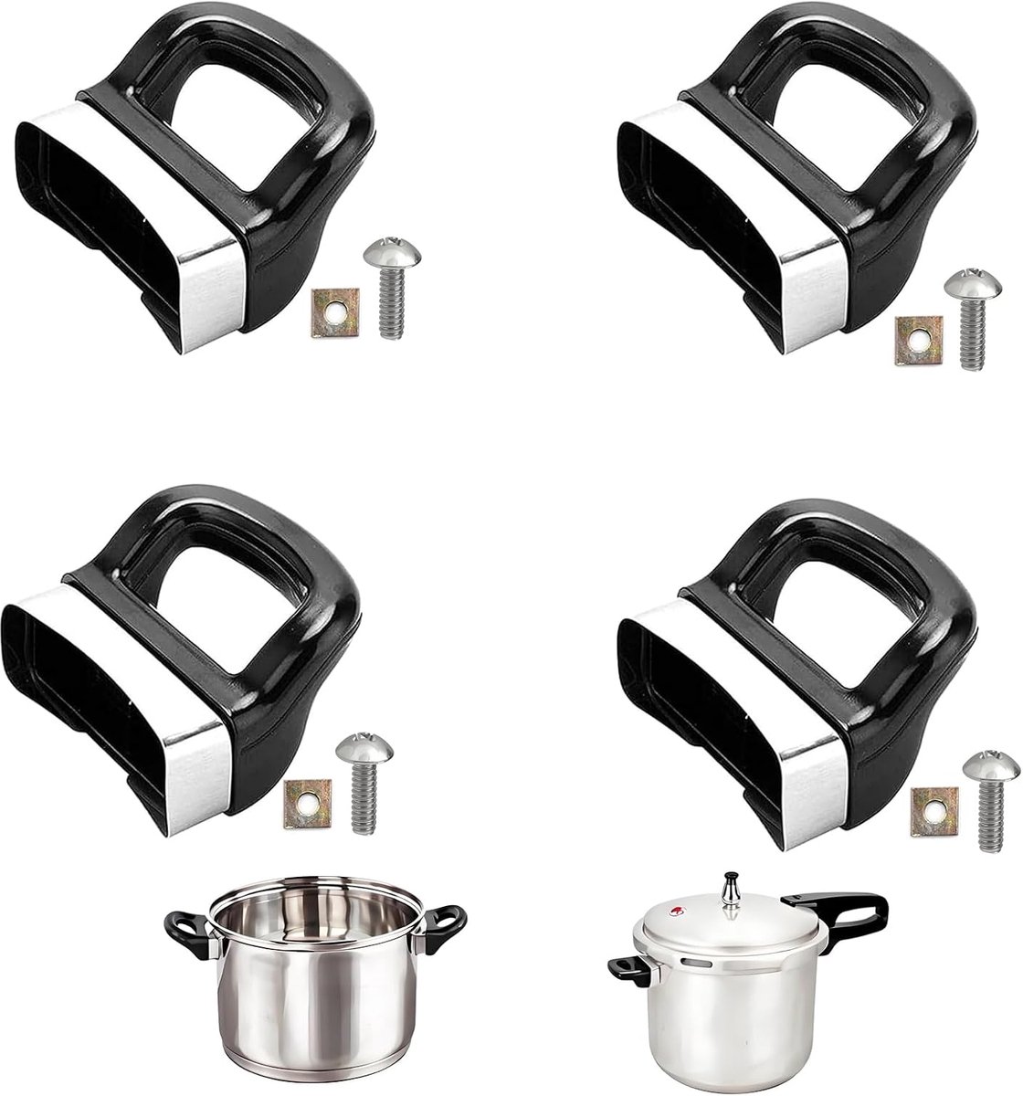 4 stuks pannengrepen, bakelieten handvat, 3 gaten vervangende pannengrepen, korte handgreep voor snelkookpan, saus, keukengerei voor thuis
