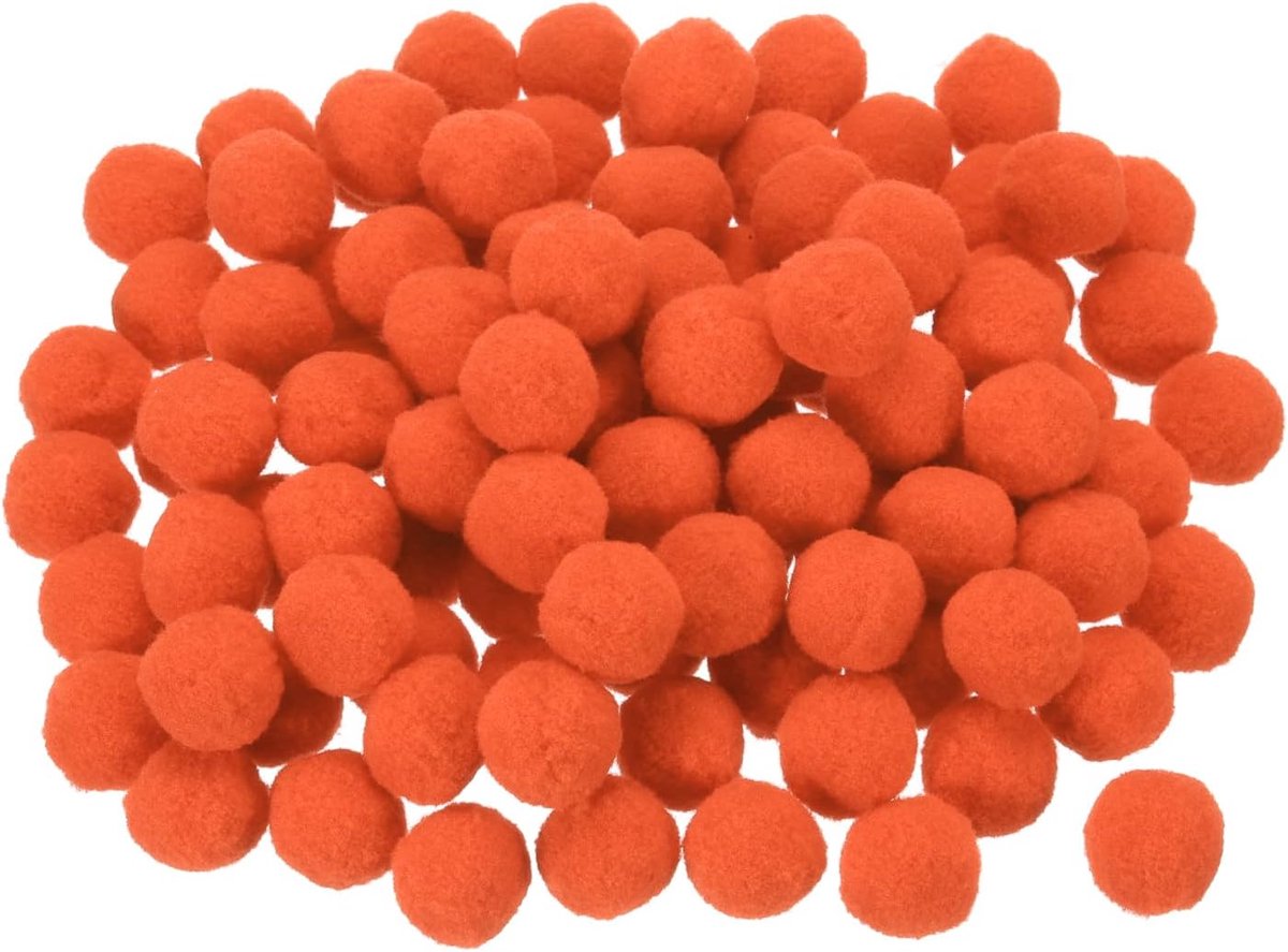 Viltballen, pompon, stof, vilt, 2 cm, 20 mm, donkeroranje, voor creatieve projecten, huis, doe-het-zelf, 100 stuks