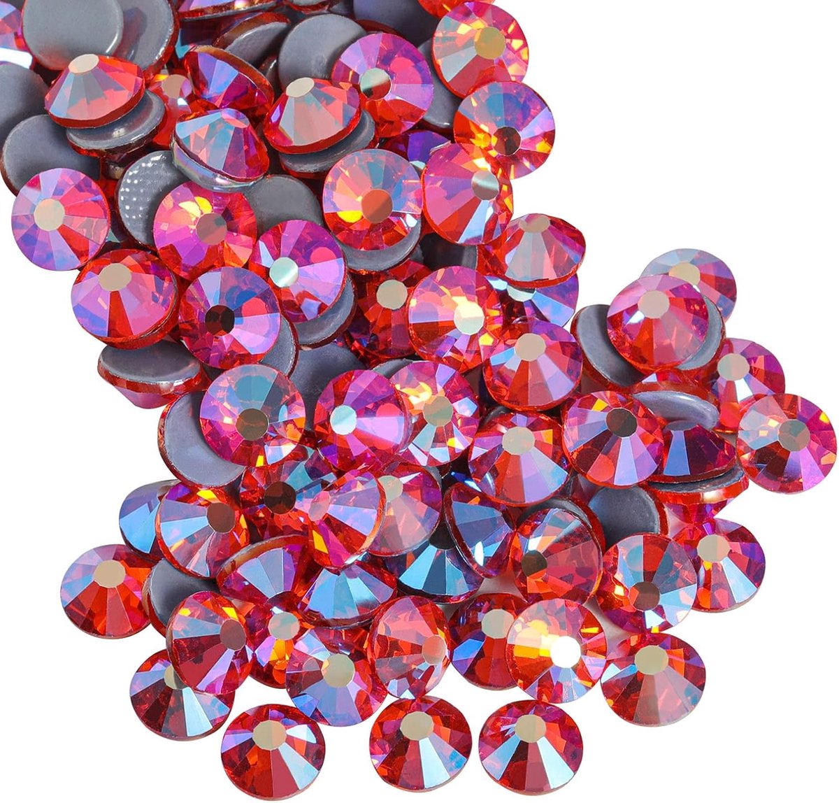 Hotfix strasssteentjes,2880 stuks platte achterkant kristallen steentjes voor ambachten kleding doe-het-zelf decoraties,Oranje AB,SS8,2.3-2.5mm