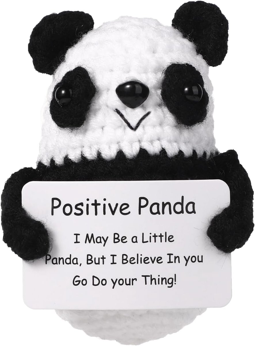 Grappige Panda Bear - Gehaakte Gebreide Wol Speelgoed voor Emotionele Steun - Cadeau voor Vriend en Familie