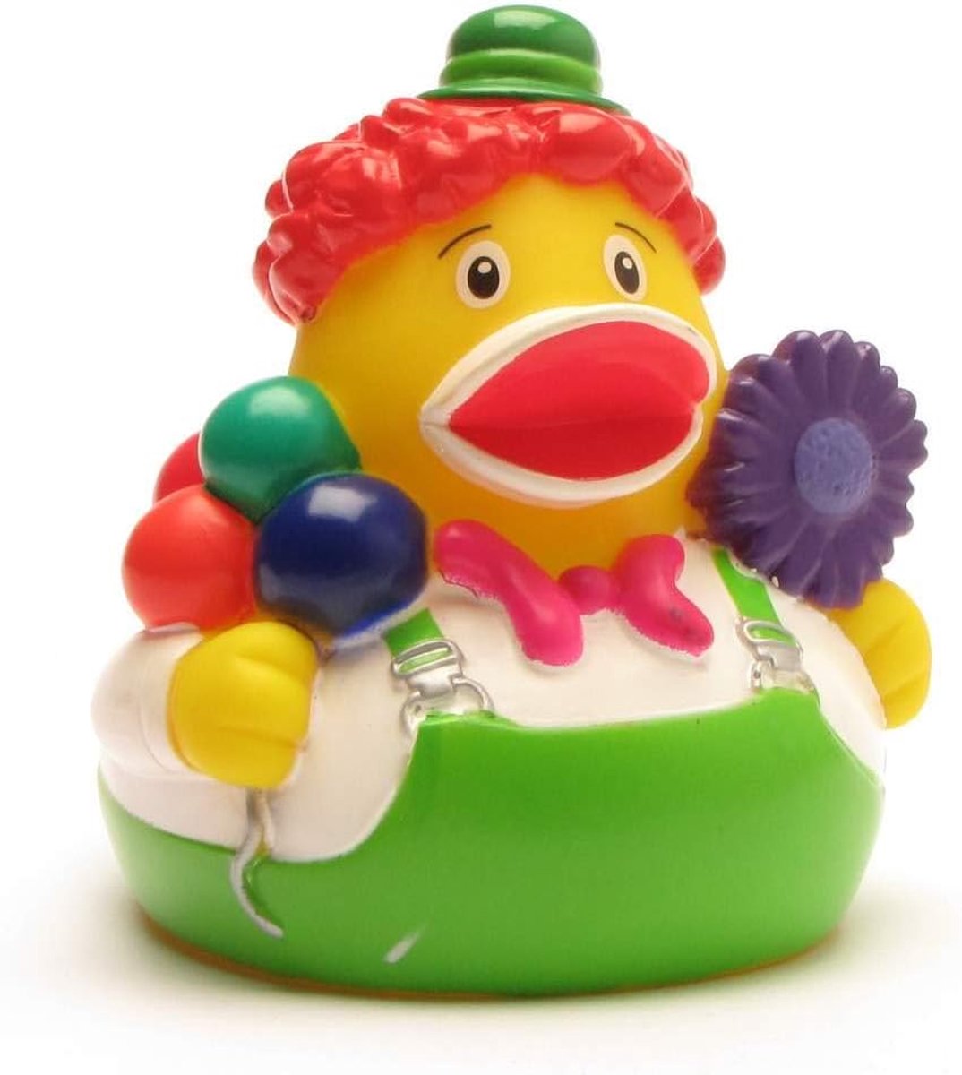 Clown I Quietscheeendje I Duckshop I L: 8 cm I incl. badeend sleutelhanger in set