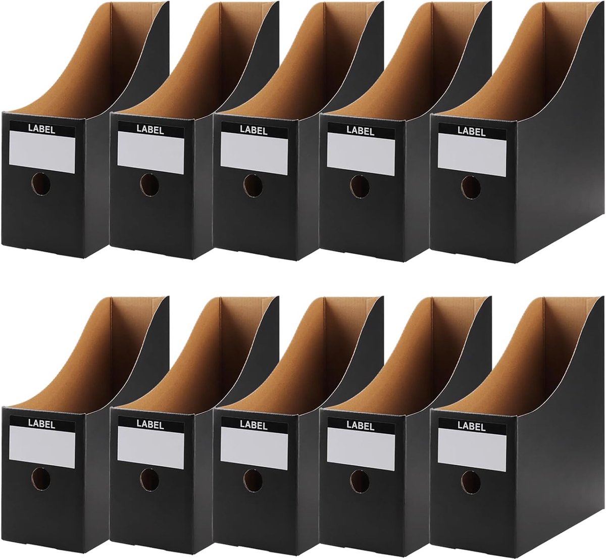 Tijdschriftenhouder van kraftpapier, 10 stuks, tijdschriftenverzamelaar, A4, bureau, staande verzamelaar, karton, bureau-organizer voor bestanden, mappen, schrijfwaren, kantoorbenodigdheden,