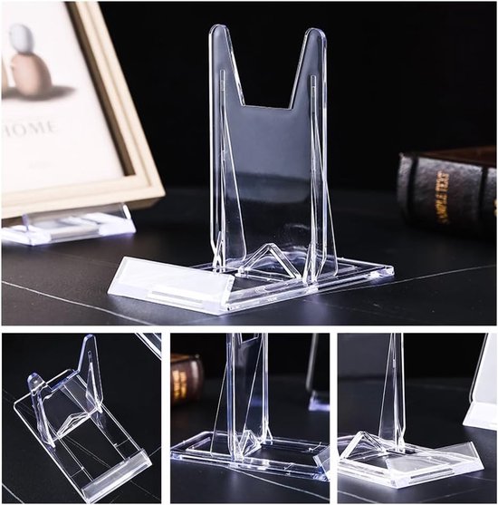 6 Stuks Acryl Bordenstandaard - Kleine Transparante Verstelbare Decoratieve Plaathouder - Fotostandaard Voor Fotodisplays, Borden, Frames — afbeelding 3