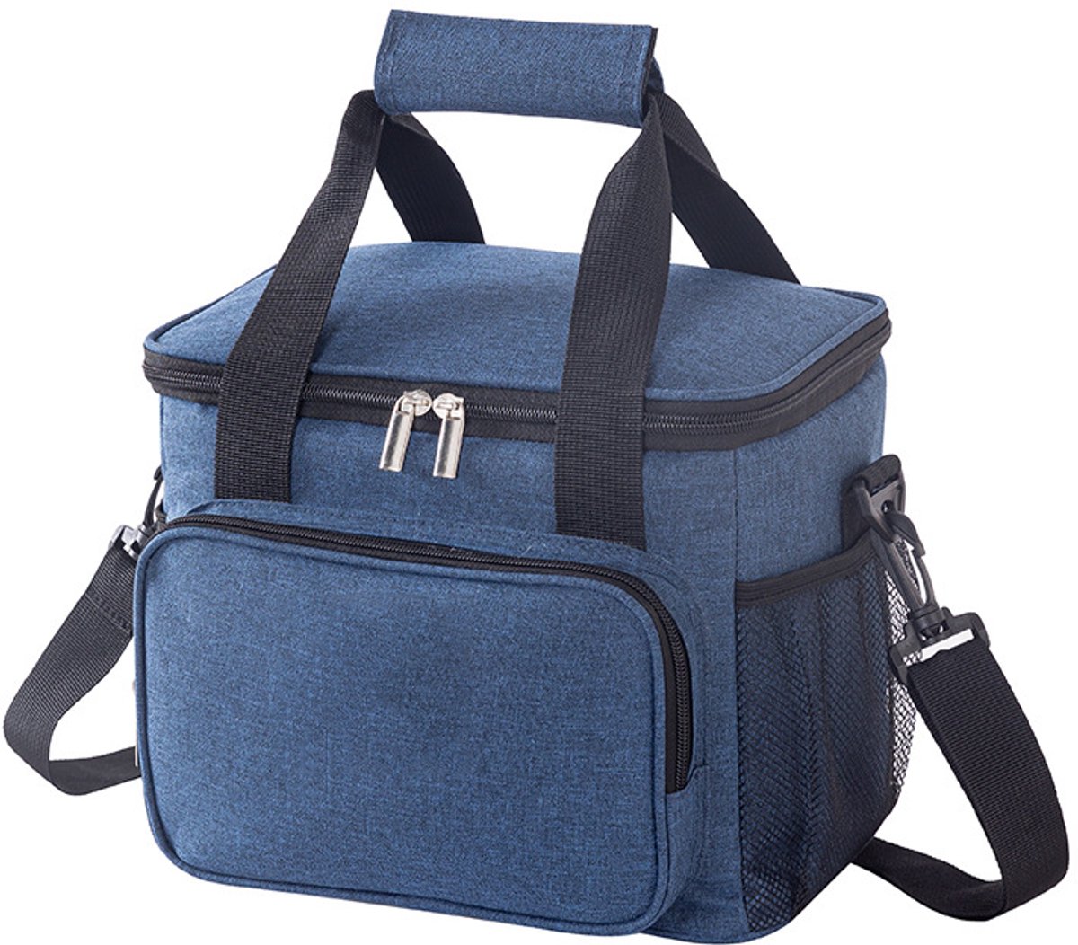 Draagbare geïsoleerde koeltas – unisex geïsoleerde opvouwbare lunchtas – waterdichte geïsoleerde schoudertas, geschikt voor eten, bier, werk, strand en reizen – donkerblauw, 10 liter