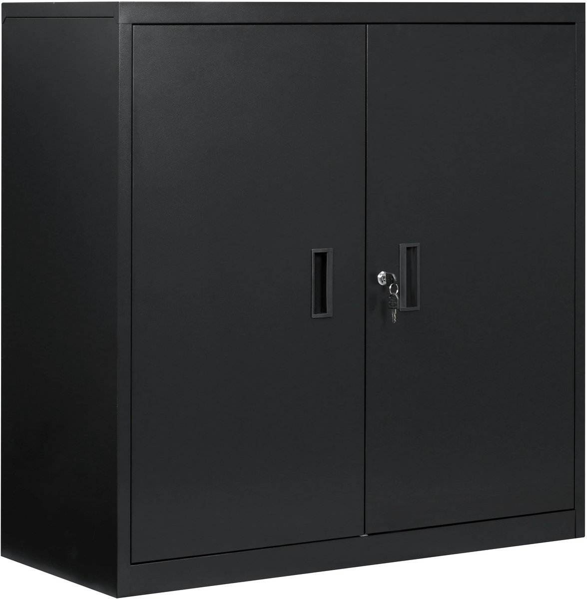 ITRONIQ Archiefkast Met Slot 90 x 92 x 40 CM - Metalen Dossierkast Met Verstelbare Plank - Afsluitbaar Kantoorkast - Zwart