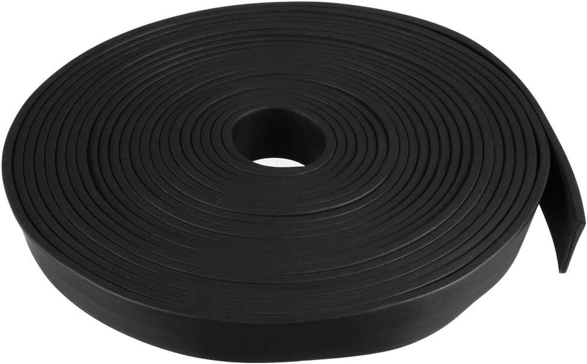 sourcing map Rubberen afdichting, rubberen strips, massieve rechthoekige 15 mm breed, 2 mm dik, 5 m lang, zwart