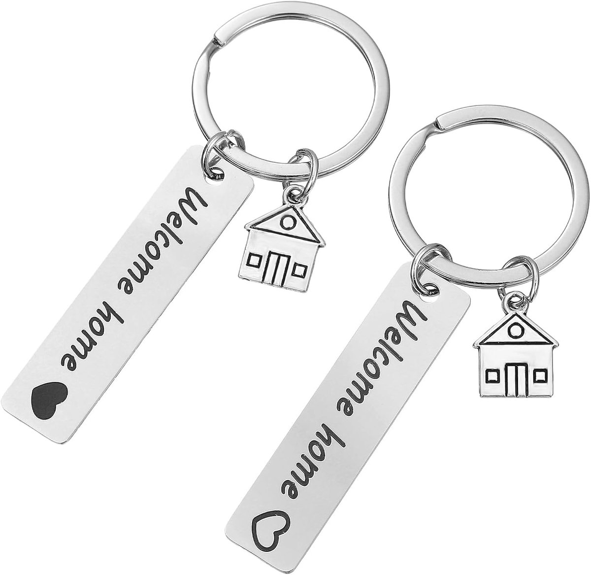 2 Stuks Welkom Thuis Sleutelhanger Inwijdingsfeest Sleutelhanger Eerste Huis Sleutelhanger Tas Opknoping Ornamenten Portemonnee Charms