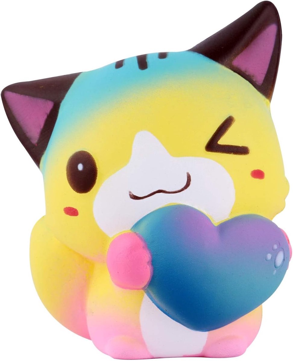 Squishies Cat Love Heart Kawaii Soft Squishy Slow Rising Scented Animal Squishies Stress Relief Toys Prime Collection Gift 1PCS
