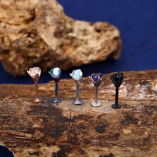 Body Piercing 16G Helix Oorbellen 316L Roestvrij Staal Drakenklauw Tragus Stud Oorbellen Labret Piercing Sieraden Lip Conch Piercing Sieraden — afbeelding 2