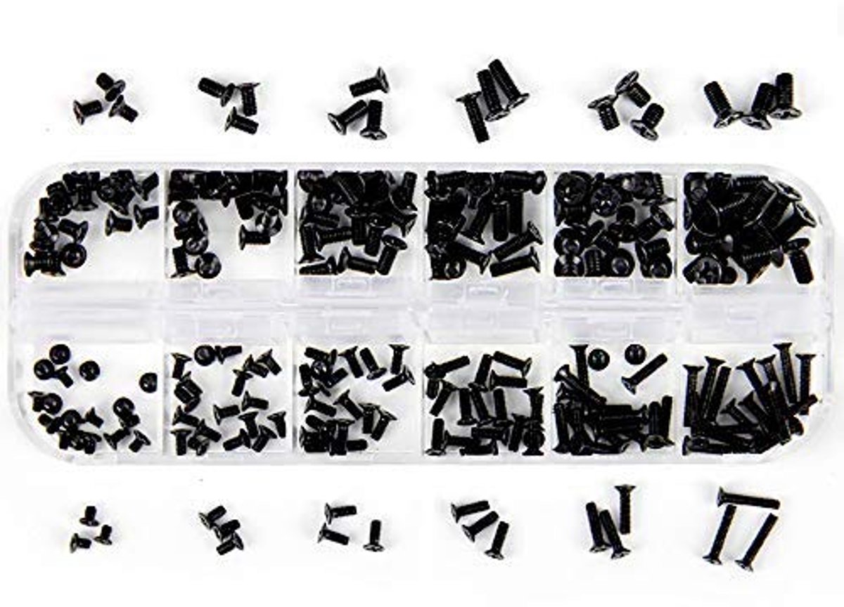 Computerschroeven M2 M3 M2.5 PC Schroeven Set voor Universal Laptop PC Computer Reparatie, 240 stuks, Zwarte
