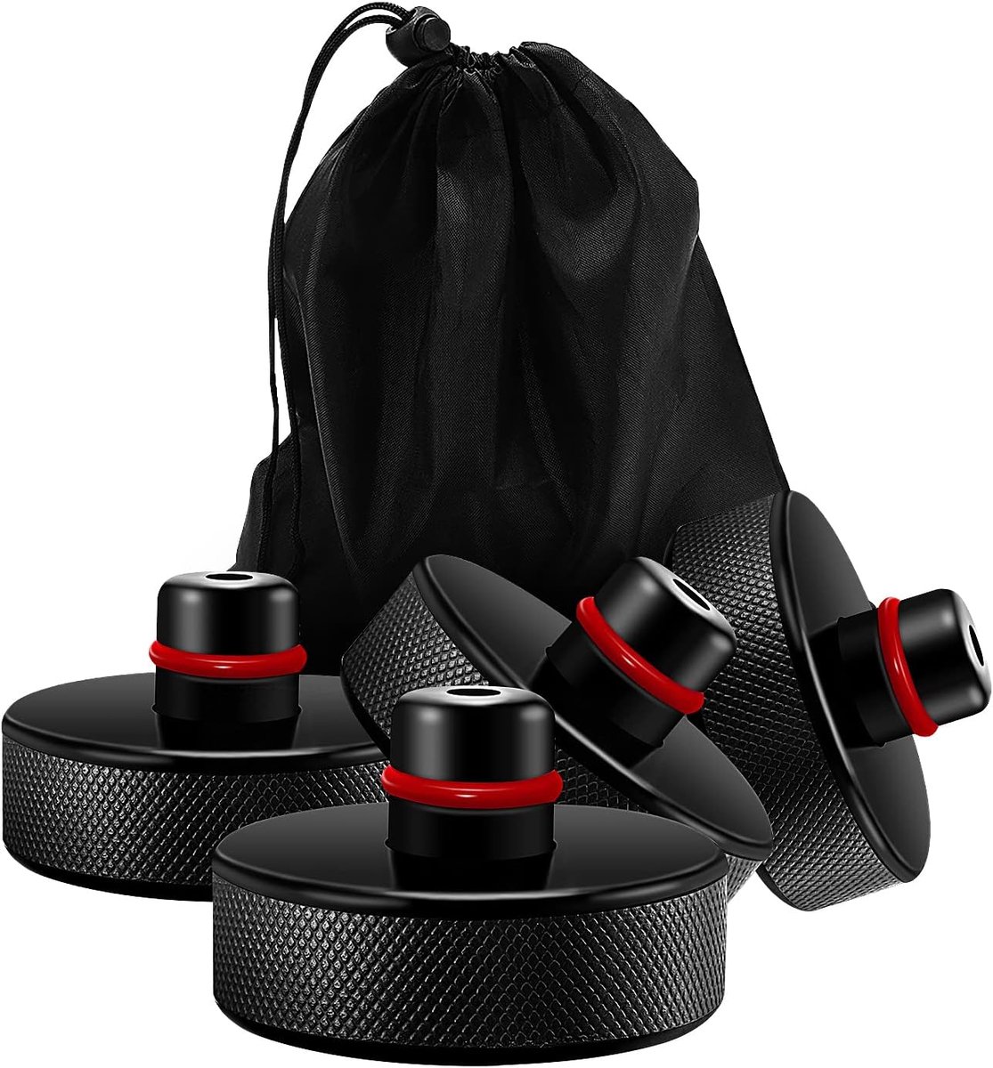 4 Stuks Rubberen Jackpad Compatibel met Tesla Model 3/S/X/Y, Rubberen Jackpads met Opbergtas, Heffen Pucks, Jack Lift Pad Adapter Gereedschap, Jack Point Pad Adapter
