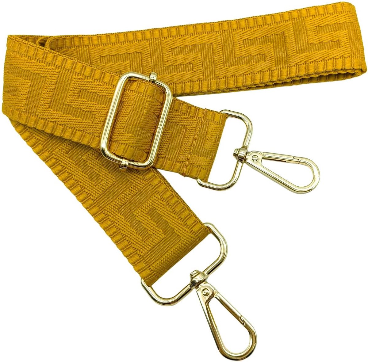 schouderriem voor tassen, geel, tasriemen om te wisselen, tasriem, breed met karabijnhaak, goud, 80-130 cm, draagtas, voor dames, schouderriem, handtas, 3,8 cm, 1308