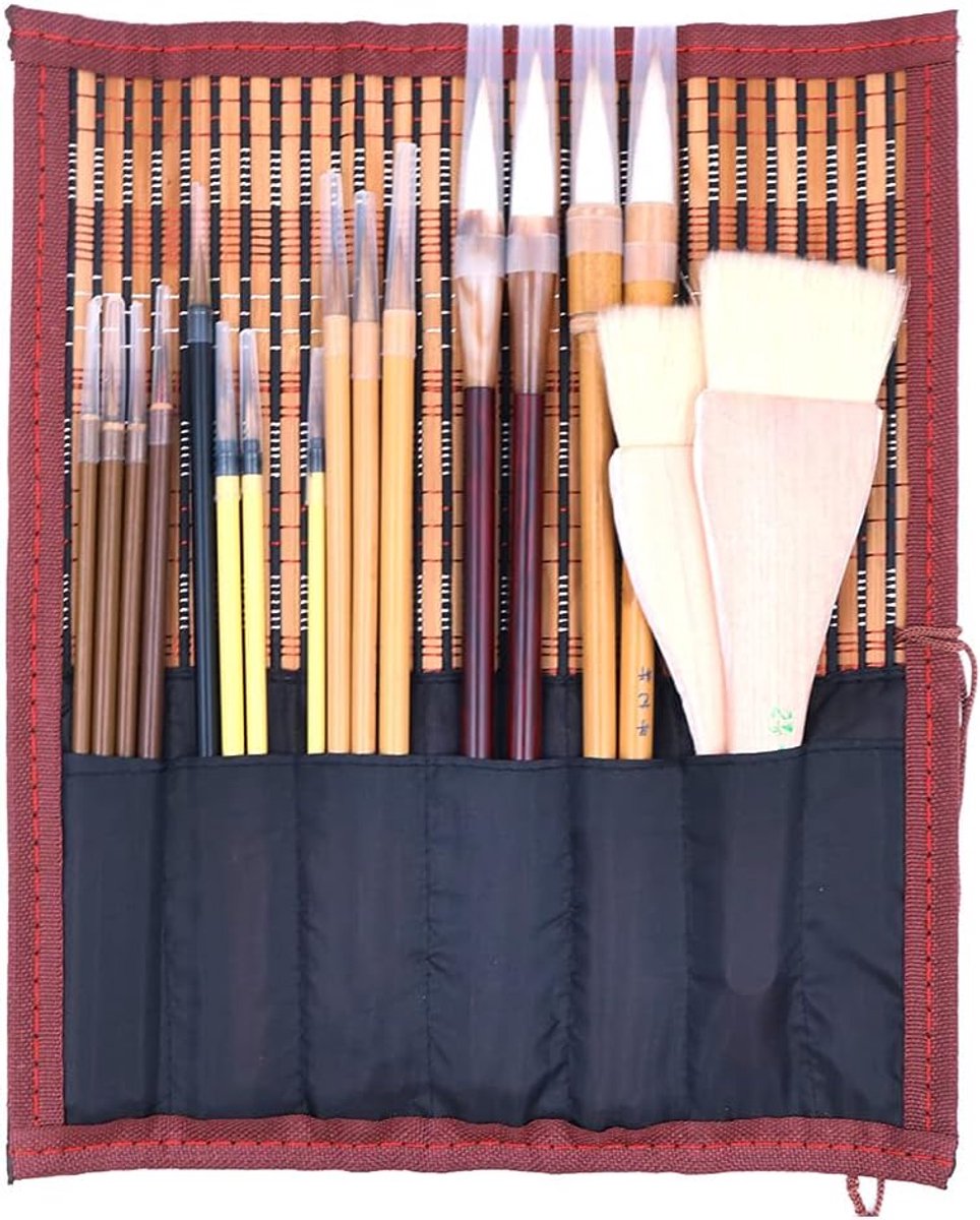 18 Stks-set Uitstekende Chinese Kalligrafie Borstel Kanji Japanse Sumi Tekening Borstel