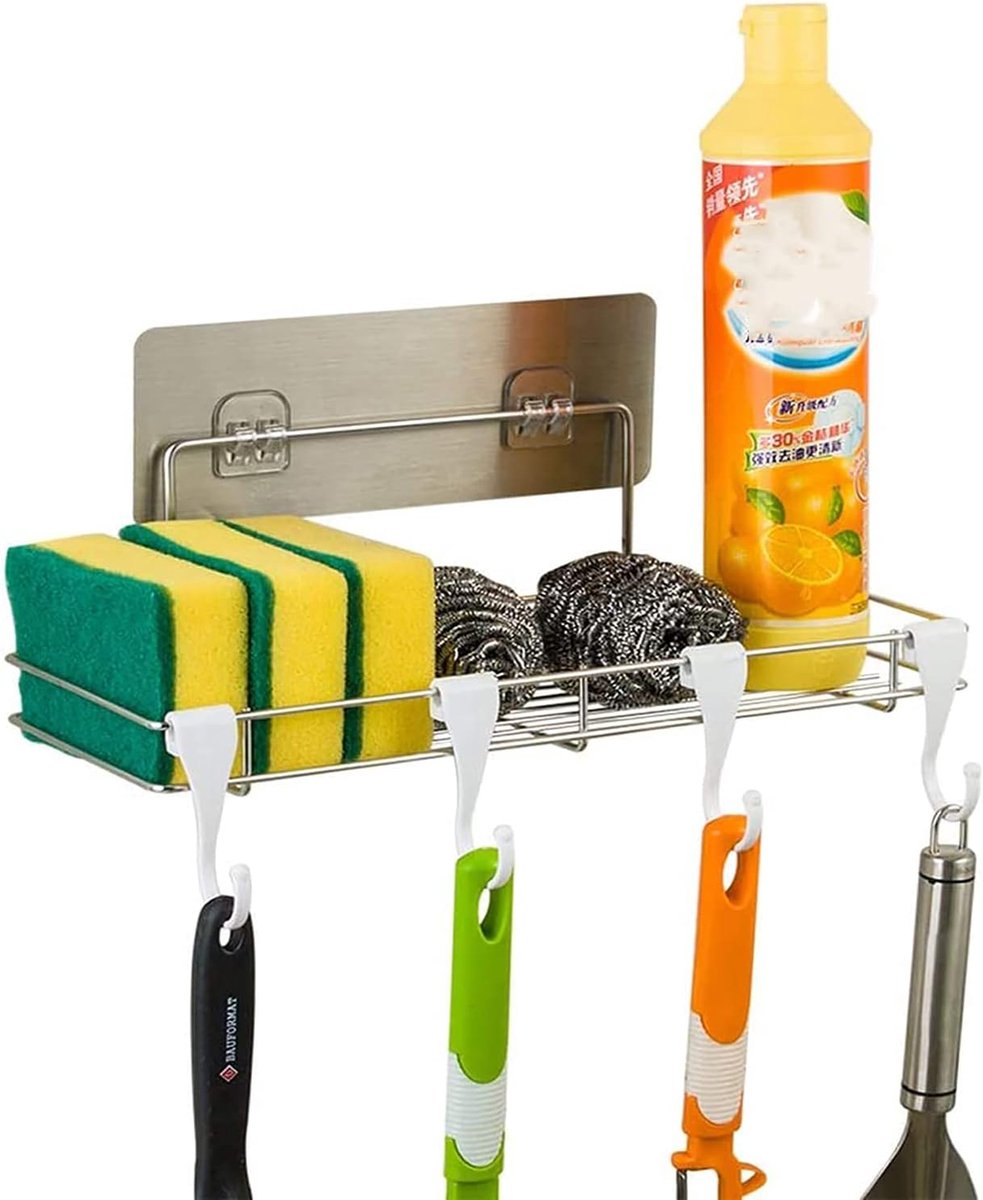 sponshouder, gootsteen mand gootsteen Caddy borstel afwassen vloeibare afdruiprek